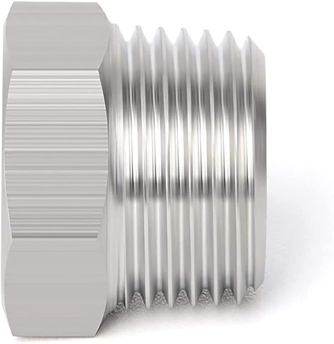 Joywayus Stainless Steel Outer Hex Thread Socket Pipe Plug Fitting 1" NPT Male - Image 3