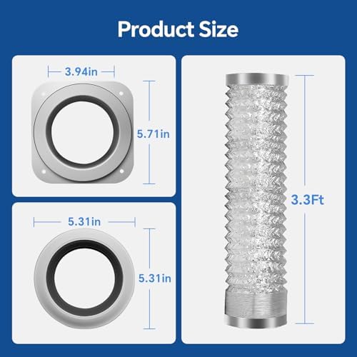 DV180 Magnetic Dryer Vent Connector, Airtight Seal, Quick Connect, 3.3ft 4" Duct - Image 3