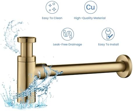 KIBI Round Bottle Trap for Bathroom Sink | Decorative Brass Basin Sink Waste - Image 3