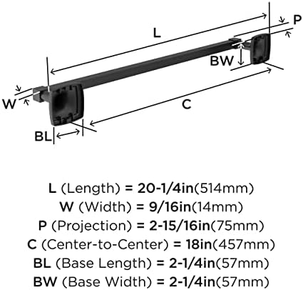 Amerock Stature 18" Matte Black Towel Bar - Image 6