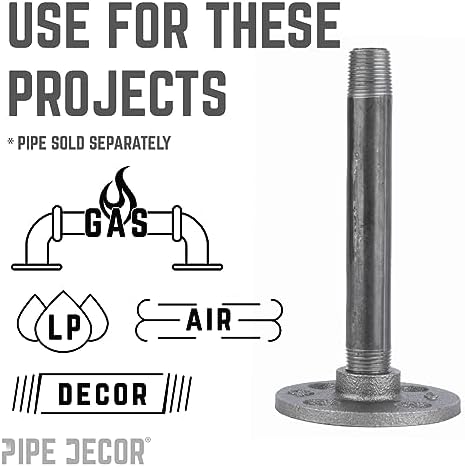 PIPE DECOR 1" Floor Flange Fitting, Malleable Iron, Fits One Inch Diameter - Image 5