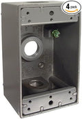 Set of 4 Hubbell-Bell 5320-0 Single Gang 3-1/2-Inch Outlets Weatherproof Box by BELL