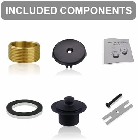 WELSAN Matte Black Tub Drain and Overflow Kit, Bathtub Drain Kit Universal - Image 6