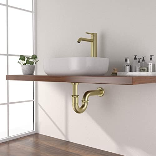KIBI Bottle P-Trap for Bathroom Sink, 1.5-inch | Decorative Brass Waste Drain - Image 2