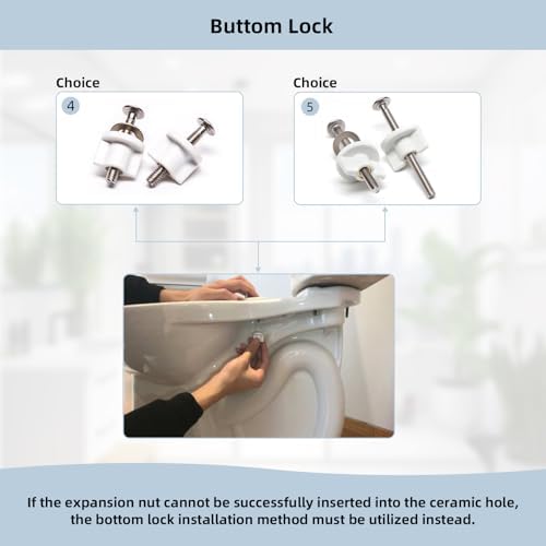 Hibbent Universal Toilet Seats Screws and Bolts, Metal Toilet Seat Hinges Bolt - Image 3