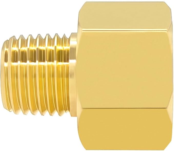 Hooshing 6PCS Brass Pipe Fitting 1/4" NPT Male to 1/2" NPT Female Reducer - Image 4