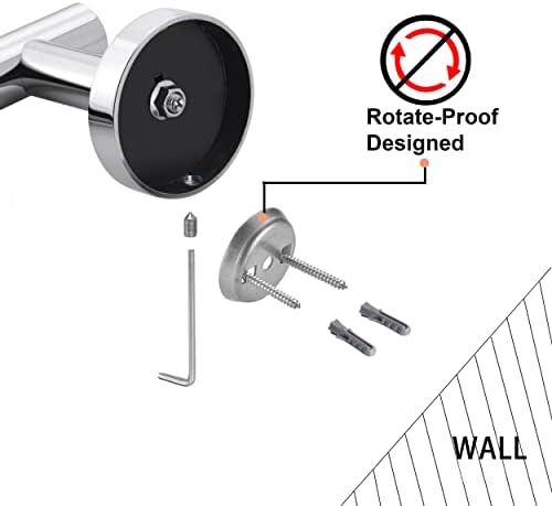 Nolimas Polished Chrome Bath Towel Bar Single Bars Towel Rack Rod Classic Wall - Image 5
