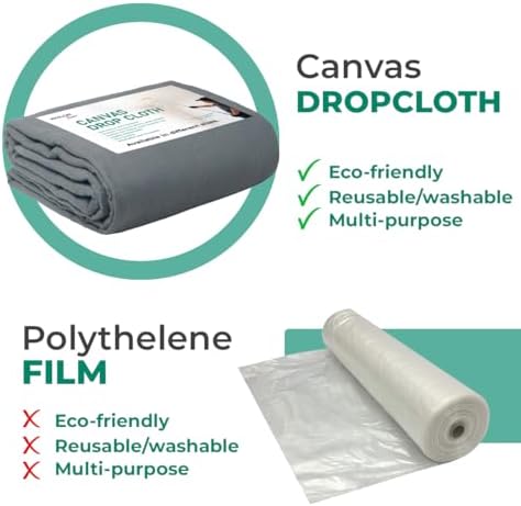 Canvas Drop Cloth for Painting 4x15 feet Pack of 2-8oz Painters Drop Cloths for - Image 5
