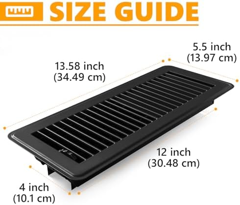 4 Pack Floor Vent Covers, Floor Register 4" x 12", Adjustable Decorative Vent - Image 2