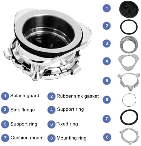 Garbage Disposal Flange Kit, 3-Bolt Stainless Steel, 3-1/2 Inch Sink Hole - Image 5