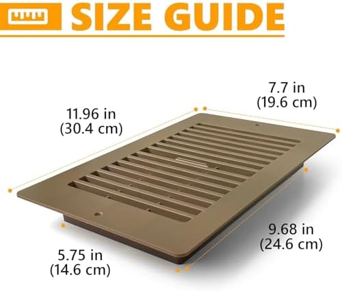 Floor Vent Covers, Floor Register 6x10, 5 Pack Adjustable Plastic Vent Covers - Image 3