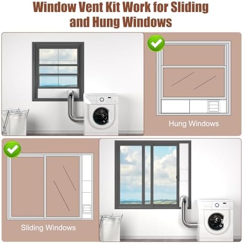 BJADE'S Dryer Vent Window Kit for 4" Dryer Vent Hose - Image 3