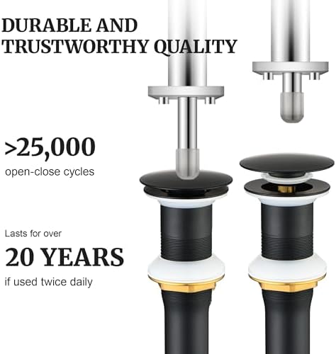 Ultimate Unicorn Pop up Sink Drain, Without Overflow Hole, Matte Black - Image 5