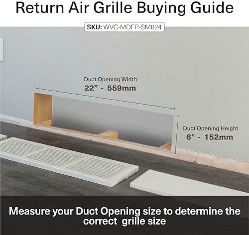 Return Air Grill 22x6 Duct Opening, Noise Free-high Airflow Vent Cover - Image 3