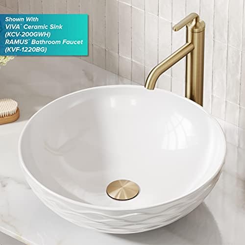 KRAUS Bathroom Sink Pop-Up Drain Assembly in Brushed Gold - Image 2