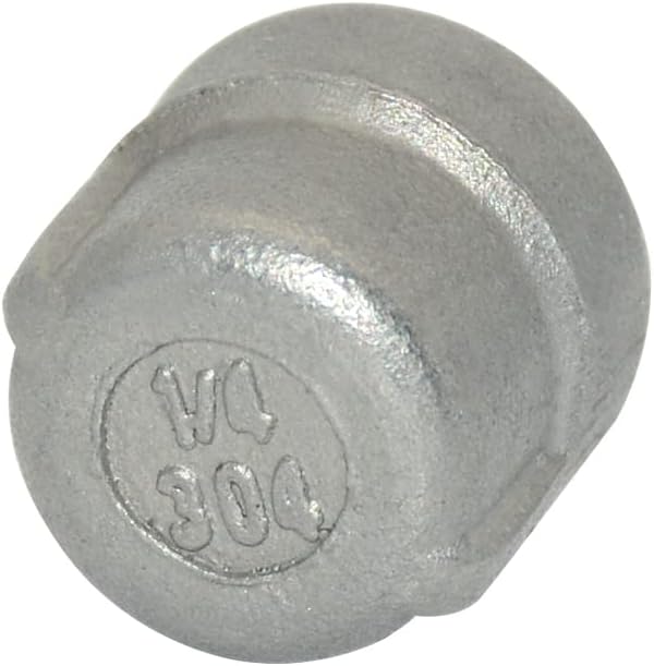 1/4" 0.25" Cap, NPT Female Threaded Cast Pipe Fitting, Stainless Steel 304 - Image 2