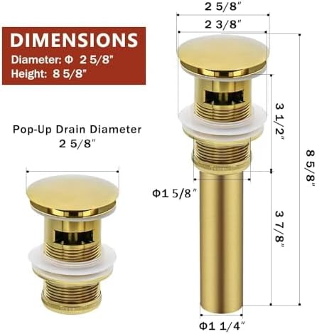 Bathroom Sink Drain with Overflow - Image 5
