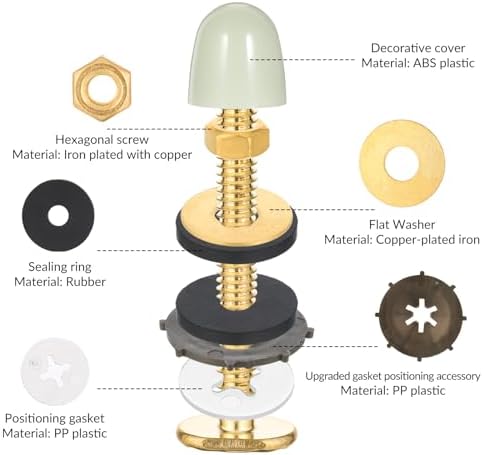 Toilet Bolts for Floor, Secure Toilet Bowl to Floors, Replacement Hardware for - Image 2
