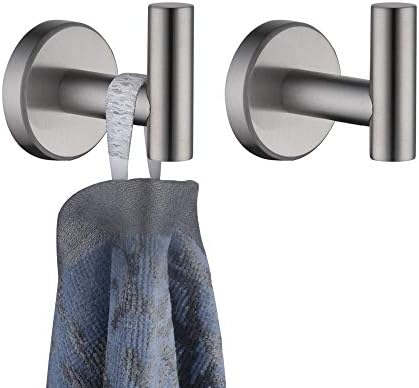 JQK Bathroom Towel Hook Brushed, Coat Robe Clothes Bath Wall Hooks by Homeimprovement
