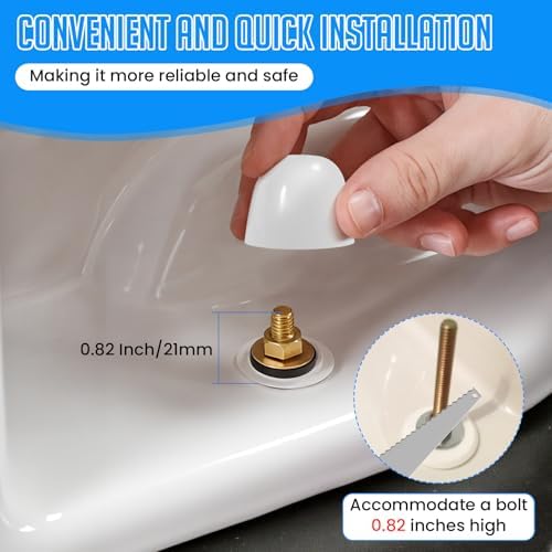 SDTC Tech 6 Packs Universal Toilet Bolt Caps, 0.83 Inch Height - Image 4