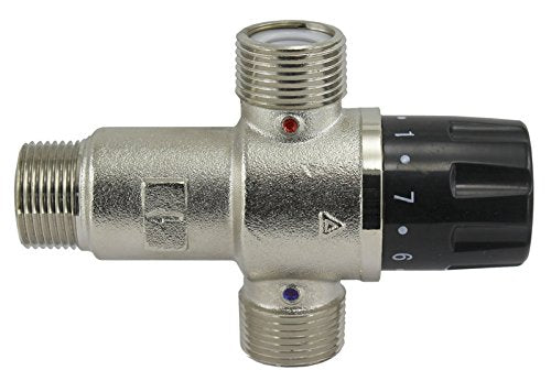 3/4" in-line Chrome Thermostatic Mixing Valve Automatic - Image 2