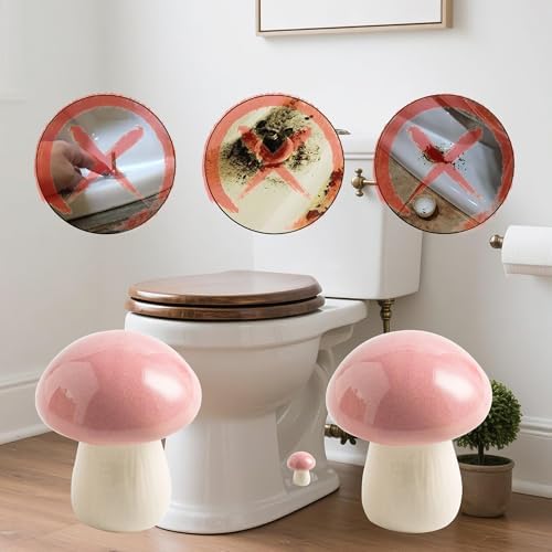 BEUNAIZER Ceramic Mushroom Toilet Bolt Covers, Decorative Caps - Image 3