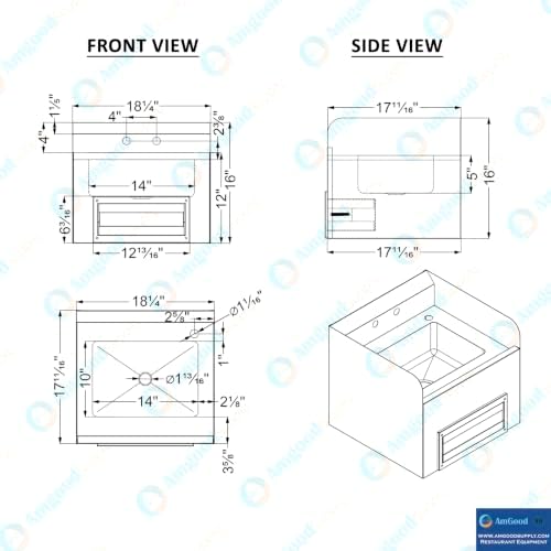 Commercial Wall Mount Hand Sink 18-1/4 in. x 17-5/8 in. - Image 4