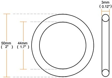 uxcell Nitrile Rubber O-Rings, 50mm OD 44mm ID 3mm Width, Metric Sealing Gasket - Image 3