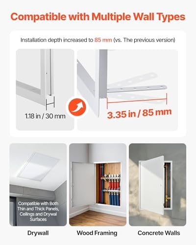 VEVOR Access Panel for Drywall, 25.3 x 17.2 in Galvanized Steel Access Door - Image 2