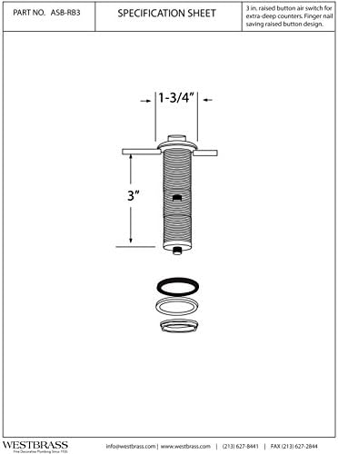 Westbrass ASB-B3-07 Sink Top Waste Disposal Replacement Air Switch Trim Only - Image 2