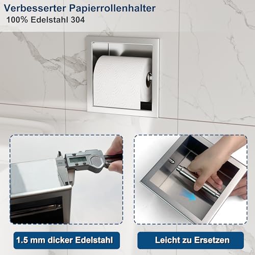 Neodrain 304 Stainless Steel Recessed in Wall Toilet Paper Holder - Image 5