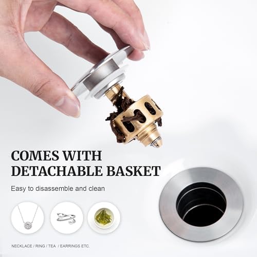 Ultimate Unicorn Pop up Sink Drain, Without Overflow Hole, Brushed Nickel - Image 4