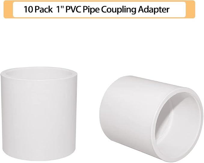 10PCS 1" PVC Pipe Coupling Slip SCH40 White | Connector Adapter Pipe Fitting - Image 3