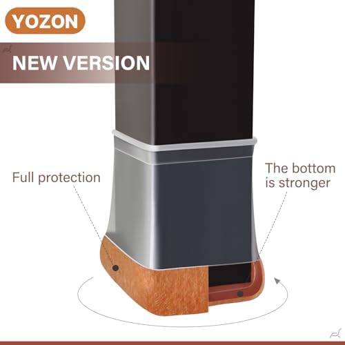 YOZON Chair Leg Floor Protectors Silicone Caps Felt Strengthen Bottom - Image 3