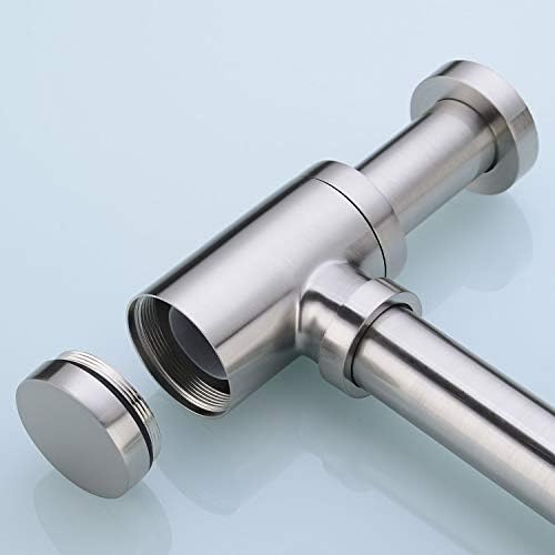 Brass Round Bottle P Trap, Basin Sink Waste Trap Drain Tube Kit Adjustable - Image 3