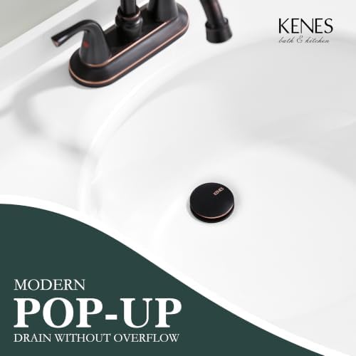 KENES Oil Rubbed Bronze Pop Up Bathroom Sink Drain Stopper Without Overflow - Image 2