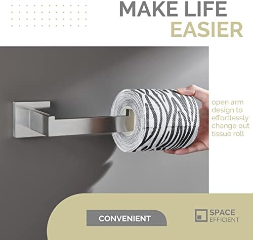 Angle Simple Toilet Paper Holder Brushed Nickel, Toilet Tissue Roll Hanger - Image 6