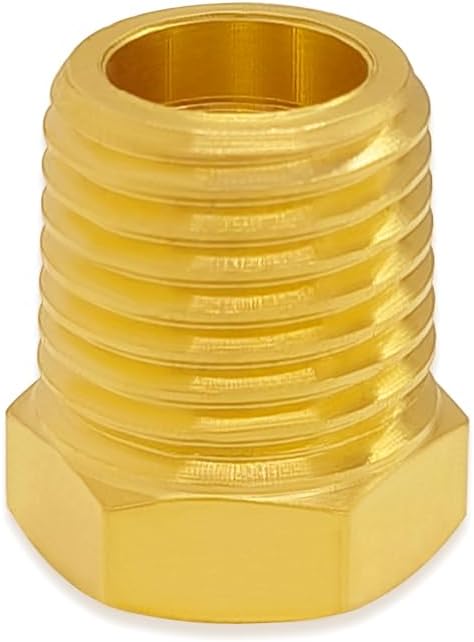 Hooshing 6PCS Brass Reducer Hex Bushing 1/4" NPT Male x 1/8" NPT Female | Heavy - Image 4