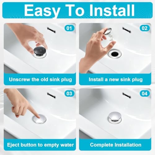 Pop Up Drain Stopper Bathroom Sink Compatible - Image 6