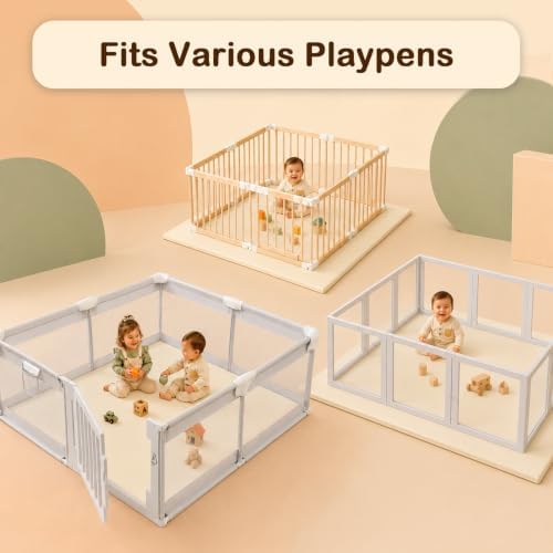 Vegan Leather Baby Play Mat, 71x59 Thick Cushioned Waterproof Playpen Mat - Image 5