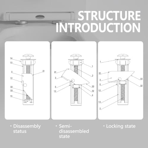 2026 New 4PCS Toilet Seat Bolts, Heavy Duty Toilet Seat Fastener Bolt Kit - Image 5