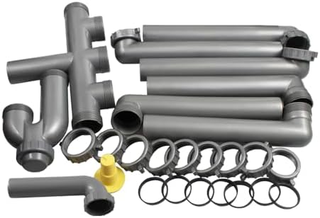G1-1/2'' Wall-Mounted PP Material Three Kitchen Sinks Drain Pipe Kit Rear Hard - Image 3