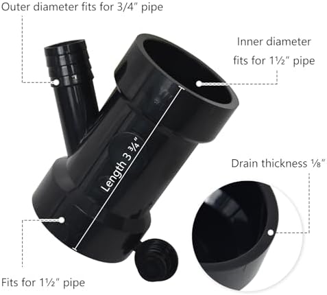 60519 Dishwasher Drain Hose Adapter Black Plastic - Image 3