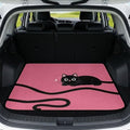 Pink Black Cat Beach Gear Trunk Mat 29"x39" by Darisoco