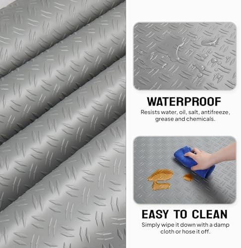 Bonnlo 7.5 X 17 FT Garage Floor Mat, Thickened Double Diamond Plate Garage - Image 4