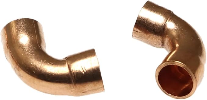 RLECS 8PCS 1/4" Copper Elbow Pipe Fittings, 90 Degree, HVAC & Refrigeration - Image 2