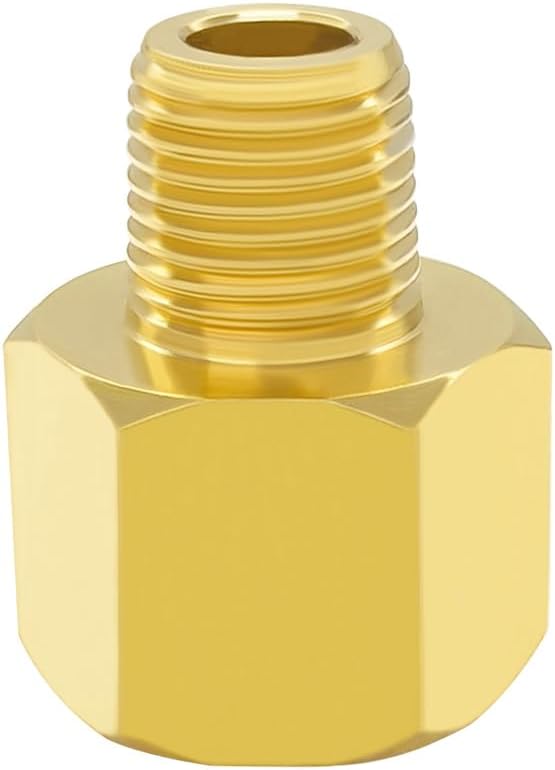 Hooshing 6PCS Brass Pipe Fitting 1/4" NPT Male to 1/2" NPT Female Reducer - Image 3
