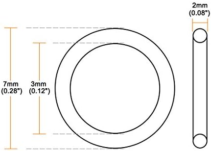 uxcell Nitrile Rubber O-Rings 7mm OD 3mm ID 2mm Width, Metric Sealing Gasket - Image 3