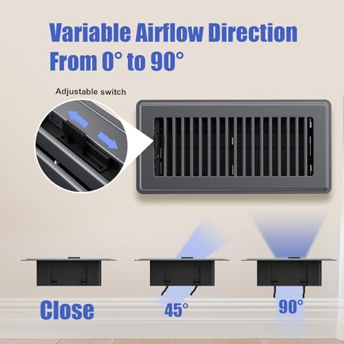 4x10 Floor Register, 6 Pack Gray Floor Vent Covers - Image 4