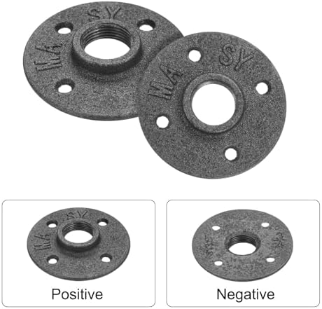 uxcell 2 Pack Industrial Pipe Floor Flange, Iron Pipe Fittings, 3/4 Inch - Image 3